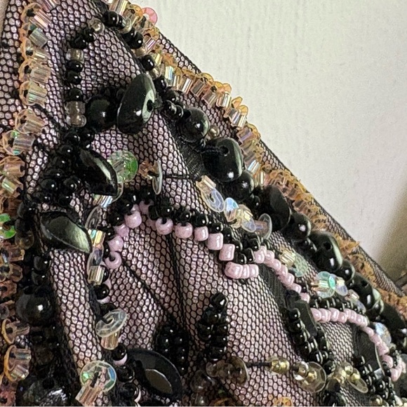 SUE WONG Nocturne Sheer Mesh Sequins Lace Embroidery Retro Vintage Dress 6 - Picture 11 of 17